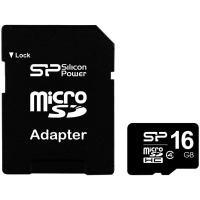 map memory SILICON POWER microSDHC 16 GB card Class 4 + adapter
