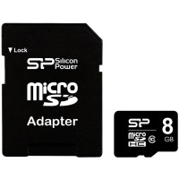 map memory SILICON POWER microSDHC 8 GB card Class 10 + adapter