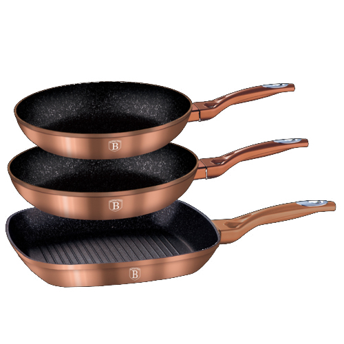 Набор сковородок Berlinger Haus Metallic Line RoseGold 3 предмета BH-1279N