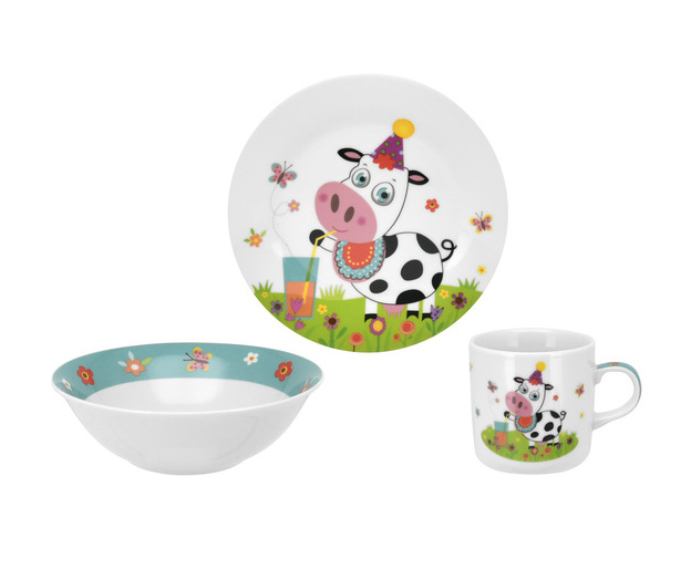 Набір посуду дитячі. Limited Edition MULTI COW /НАБОР/ 3 пр. короб C508