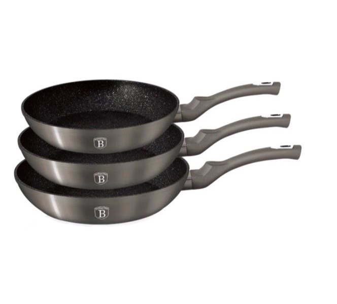 Набор сковородок Berlinger Haus Carbon Metallic Touch Line 3 предмета BH-1273N