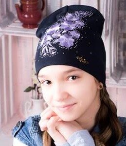 Шапка для девочки Веточка 54-56 см Anika T-191d