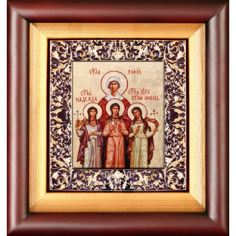 Icon Saints мучениц Of faith, Hope, Loves 25,5X23,5X4,5 cm 02-100