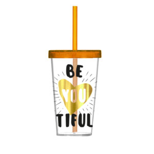 Glass from straw Herevin Gold Be You 660 ml (161448-008)
