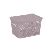 Корзина с крышкой VIOLET HOUSE POWDER Ажур  0402 2 Ажур PW с/кр. 7 л