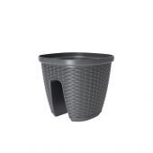 Floral pot for railing Emsa EM515013 CASA MESH 30x30x26 cm Gray