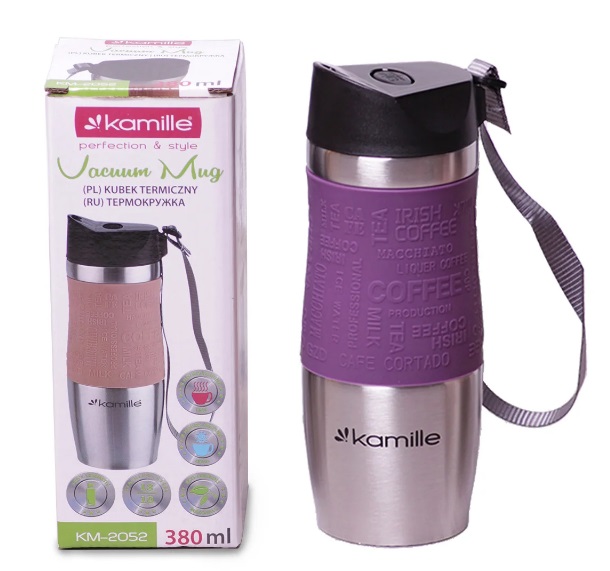 Термокружка Kamille Lilac 380 ml of stainless become KM-2052SR