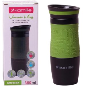 Термокружка Kamille Green 380 ml of stainless become from TPR-insert KM-2069AZL