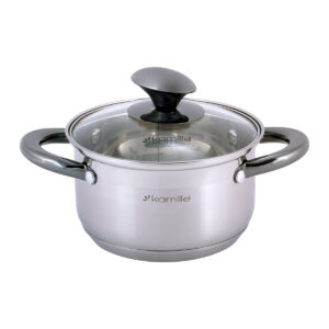 Pan 1,5 l of stainless become from cover and hollow black handles Kamille KM-4920