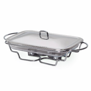 Steam table Kamille glass 1.5 l from a metal cover and stand KM-6412