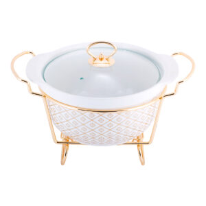 Steam table ceramic round 27,5*24*12 cm. from stand Kamille KM-6418