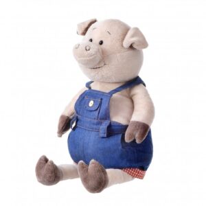 Мягкая игрушка Same Toy Свинка в джинсовом комбинезоне 45 сантиметров THT711