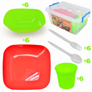 Set plastic crockery for picnic on 6 people 31 subject Stenson BP-162