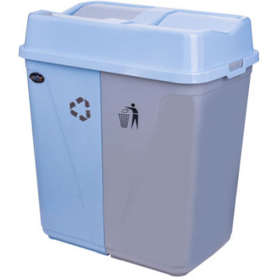 Basket for trash VIOLET HOUSE BLUE 0014 BLUE кач/кр 50+50 l