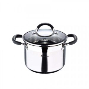 Pan with glass cover 4 l Masterpro Foodies BGMP-1505-BK