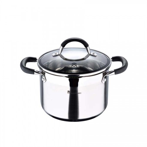 Pan with glass cover 4 l Masterpro Foodies BGMP-1505-BK