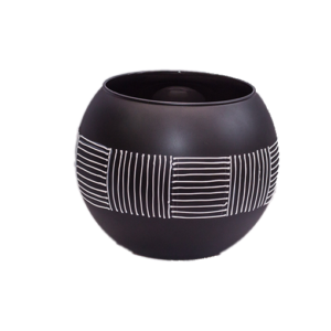 Ваза Домино черная 14,5 см GlassStyle Х019 domino black