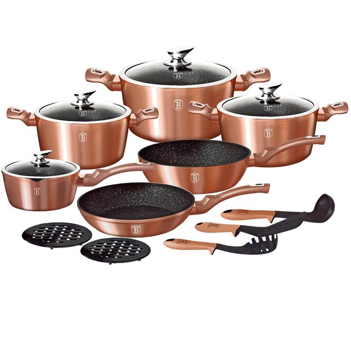 Set crockery 18 etc. Berlinger Haus Metallic Line ROSE GOLD Edition BH-7034