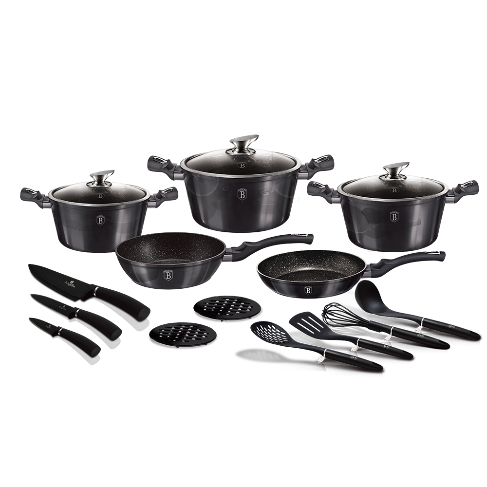 Набор посуды 17 пр. Berlinger Haus Metallic Line Carbon Pro Edition BH-6920