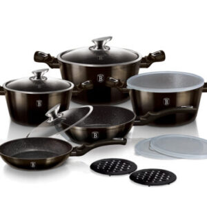 Набор посуды 13 пр. Berlinger Haus Metallic Line Shiny Black Collection BH-7032