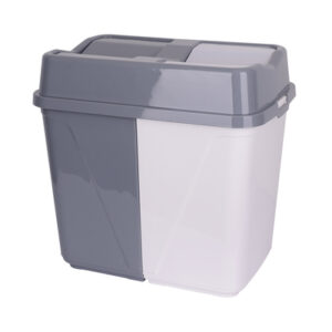 Корзина для белья Violet House 0016 GRAY-WHITE кач/кр 20+20 л
