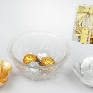 Set: 2 candles Rose flower + glass candlestick from decor BonaDi RF-C18