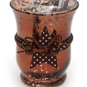 Candlestick glass 9 cm antique copper from decor BonaDi NY15-187