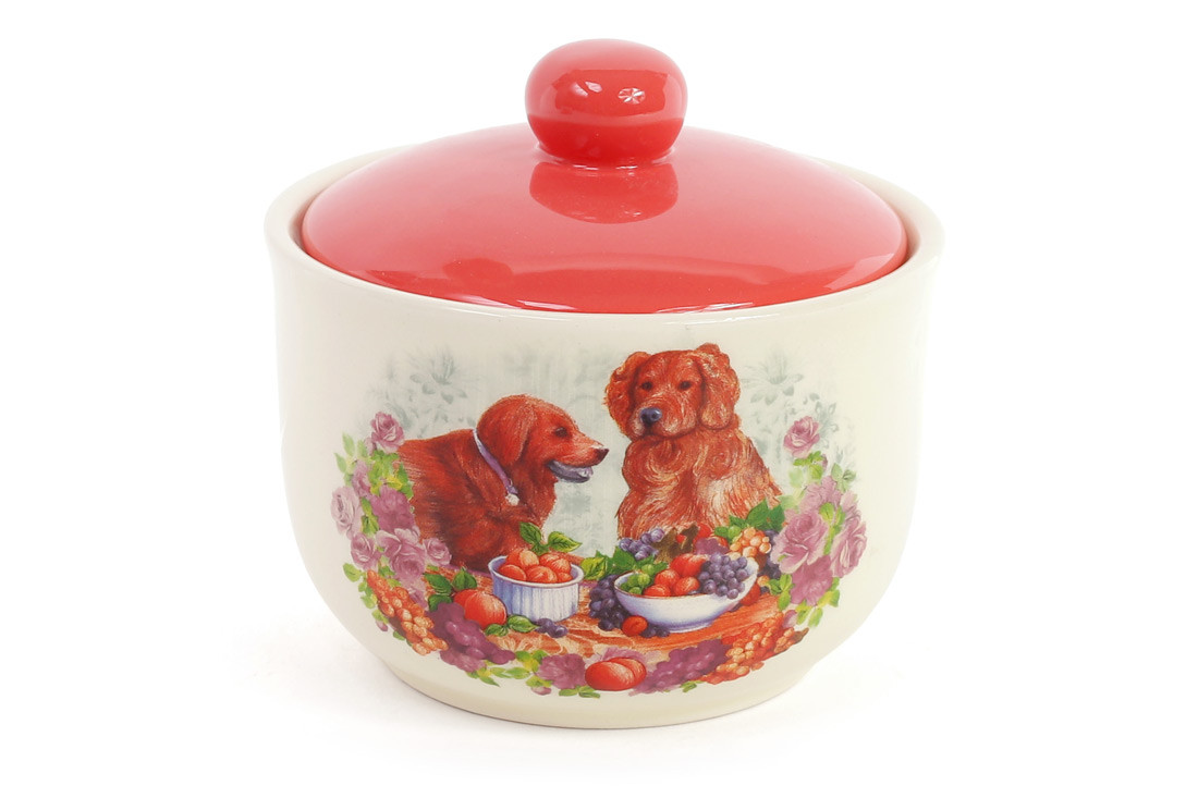 Sugar-bowl ceramic 350 ml A meeting dogs BonaDi DM059-D