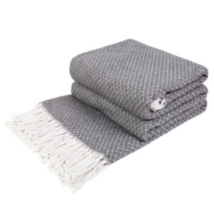 Plaid cotton 140х200 cm Gala dark-gray Love You 4433