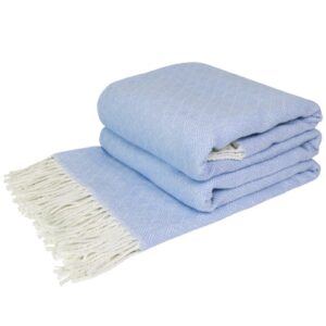 Plaid cotton 140х200 cm Cracker blue Love You 4435