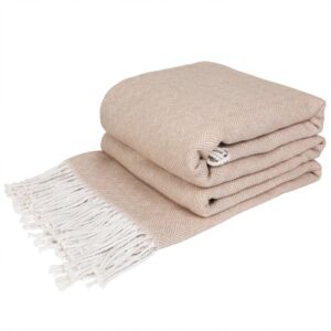 Plaid cotton 140х200 cm Cracker sand Love You 4437