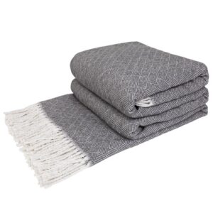 Plaid cotton 140х200 cm Cracker dark-gray Love You 4440