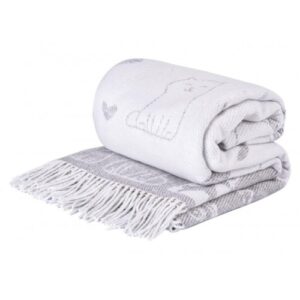 Plaid cotton 140х200 cm Cats gray Love You 4142