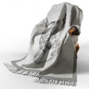 Plaid cotton 140х200 cm Dog gray Love You 4089