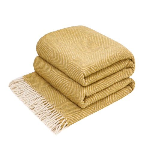 Plaid Merino РОМБ 140х200 cm mustard Love You 4234
