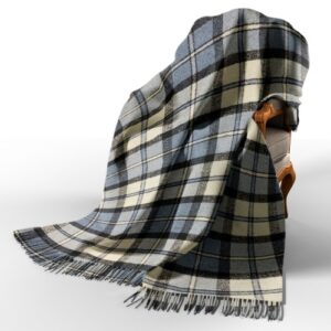 Плед шерстяной П4 бел-сер.гол-т.синий Love You Vladi 4535