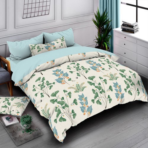 Bed linen double unbleached calico gold Watercolor Love You Home 7227