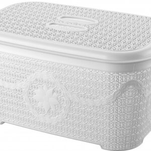 Корзина для зберігання з кришкою Asude Plastik 35 л ASD167-біл