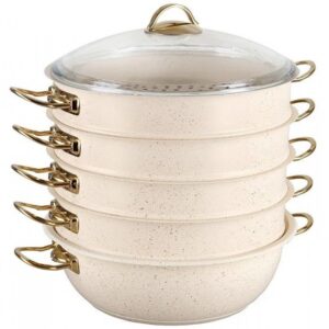 Мантоварка-double boiler from stick coated OMS 6091C-28-5,8л-Ivory