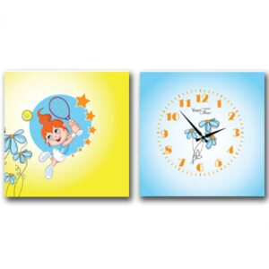 Clock wall on canvas 2-x секционные Tennis 28 x 28 cm 06-115