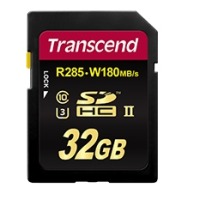 Карта памяти TRANSCEND SDHC 32 GB UHS-II Ultimate U3 (R285, W180MB/s)