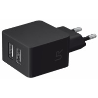 сетевая зарядка TRUST URBAN Dual Smart Wall Charger (ЧЕРНЫЙ)