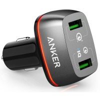 авто зарядка ANKER PowerDrive+ 2 with Quick Charge 3.0 V3 (Черный)