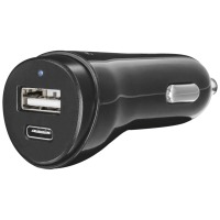 авто зарядка TRUST URBAN USB A and TYPE-C Charger 17W