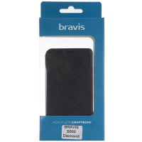 Cover for сматф. BRAVIS S500 Diamond - PU Leather Book (The black)