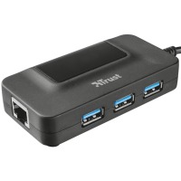 Комп.аксесcуары TRUST Oila 3 Port USB 3.0 Hub with network port