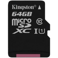 карта памяти KINGSTON microSDXC 64Gb Canvas Select U1 (R80/W10) no ad