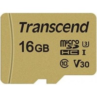 карта памяти TRANSCEND microSDHC 500S 16GB UHS-I U3 + ad