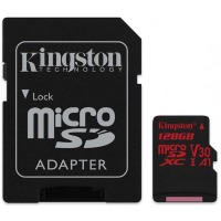 карта памяти KINGSTON microSDXC 128Gb Canvas React U3 A1 (R100/W80)+ad