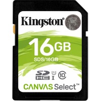 Карта памяти KINGSTON SDHC 16 GB Canvas Select U1 (R80/W10)